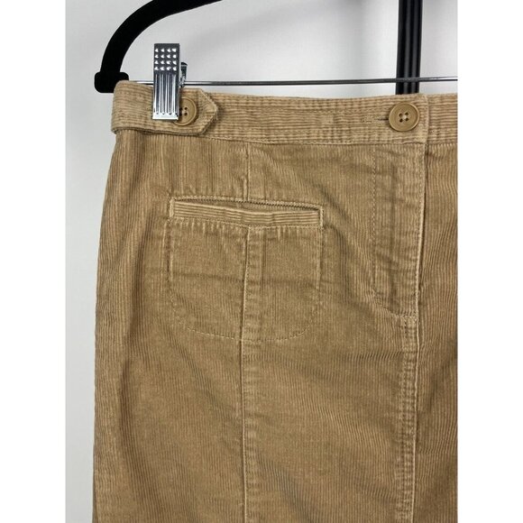 Ann Taylor Loft Tan Corduroy Soft Flap Pocket Mini Skirt Size 6 - Picture 2 of 8